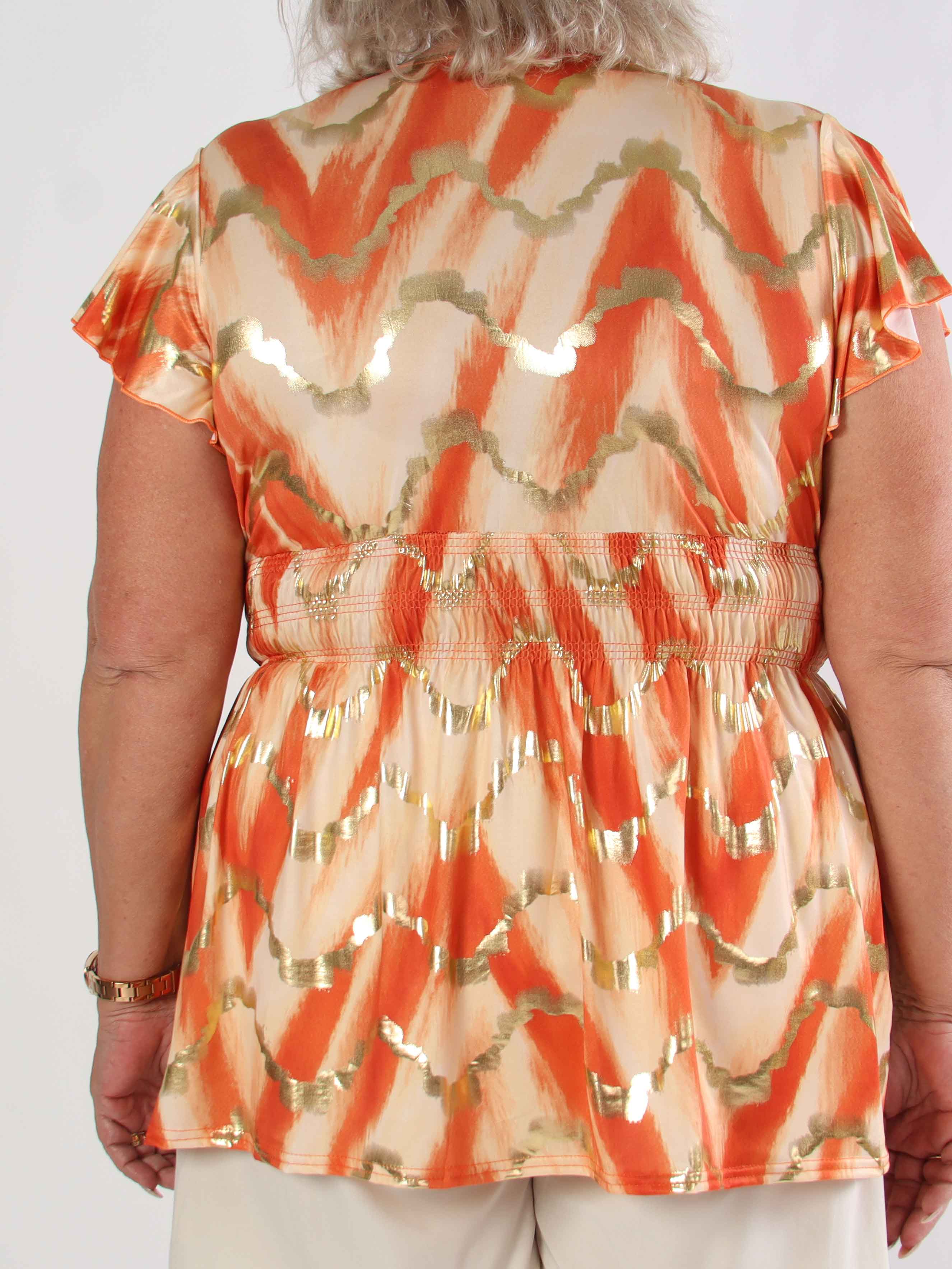 Pams Wave Shirt - Söt plus size tunika i fint mönster med resår